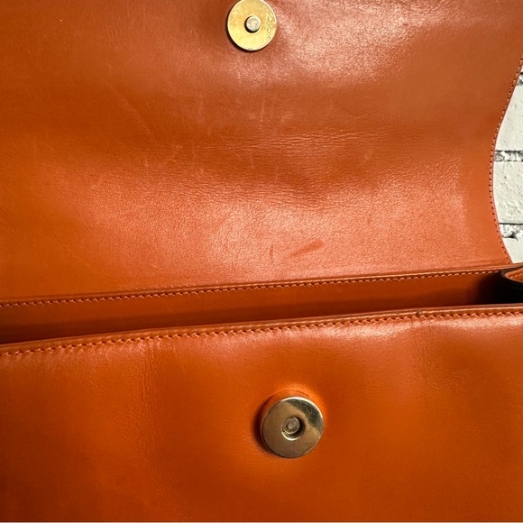 Salvatore Ferragamo Iconic Vintage Leather Crossbody in Orange - Picture 10 of 14